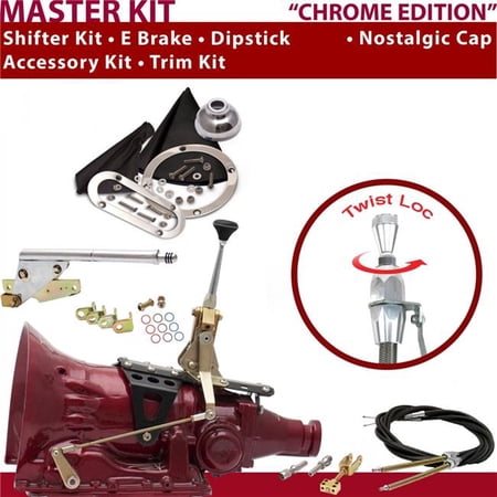 American Shifter AOD Shifter Kit 6 in. E Brake Cable Trim Kit Dipstick for D3FCD