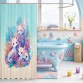 thumbnail image 3 of Manfei Cute Kawaii Axolotl Shower Curtain 72Wx84L,Aquatic Amphibian Print Bathroom Shower Curtain, 3 of 5