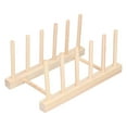 thumbnail image 4 of Bamboo Dish Plate, Dish Rack Environmental Friendly Ventilated Strong Sturdy  For Dinning Room For Kitchen 5 Grids 23cm, 4 of 8