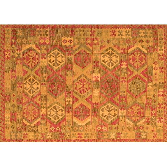 Ahgly Company Indoor Rectangle Southwestern Orange Country Area Rugs, 2' x 5'