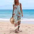 thumbnail image 4 of 250 Anniversary USA Flag Jumpsuits for Women Casual Sleeveless Loose Patriotic Overalls Wide Leg Romper with Pockets S, 4 of 5