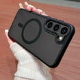 thumbnail image 2 of For Magsafe Translucent Phone Case For Samsung Galaxy S24 Ultra S23 Plus S22 Shockproof Magnetic Wireless Charging Bumper Cover wine red For Galaxy S23 Ultra, 2 of 6