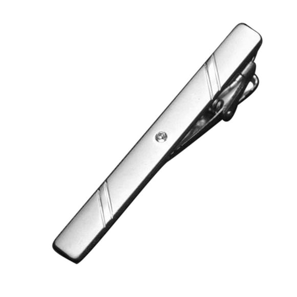 Justharion Mens Simple Silver Tone Necktie Tie Bar Clasp Clip Clamp Pin cloth accessory No.11 1Set