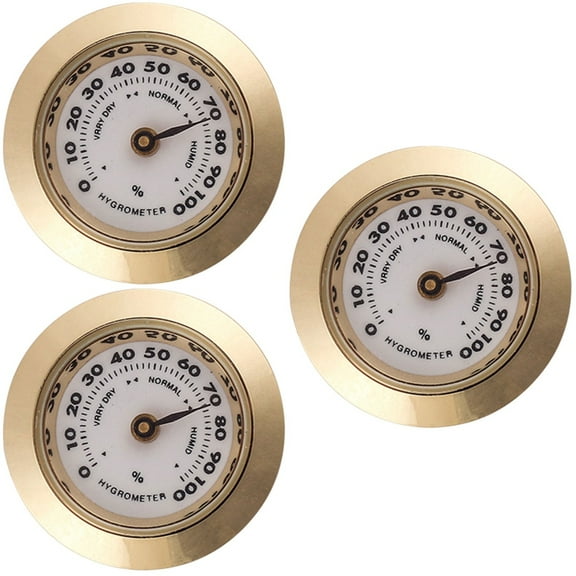 Worgeous 3pcs Hygrometer For Humidor Small Analog Hygrometer Mechanical Round Hygrometer for Case