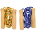 thumbnail image 1 of 2 PCS 2.5 Meters Children Sports Skipping Rope Jump Rope with Wood Handle Early Education Toy Children Kid Fitness Equipment for Training Practice Jump (Random Color), 1 of 9