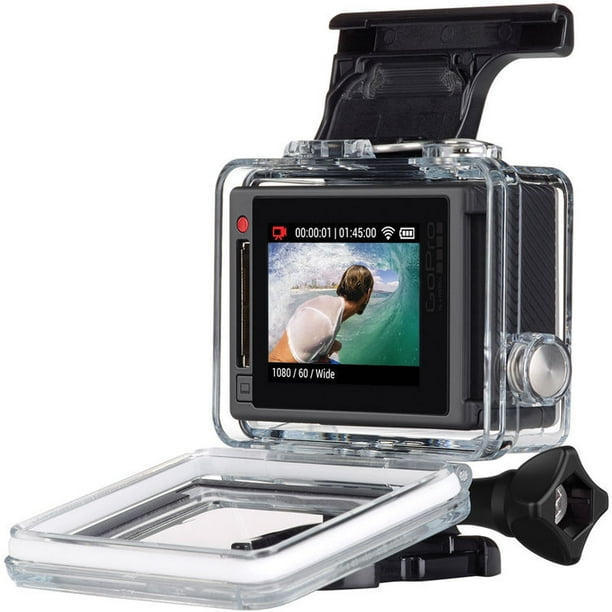 GoPro HERO4 Hero 4 Argent Édition Caméra d'Action Caméscope + Selfie Bâton + Stabilisateur + LED Lumière Vidéo + Microphone + Sangle de Poitrine + Main / Poignet Sangle de Gant + Tête / Helemet Monter &amp; Cas (CHDHY-401)