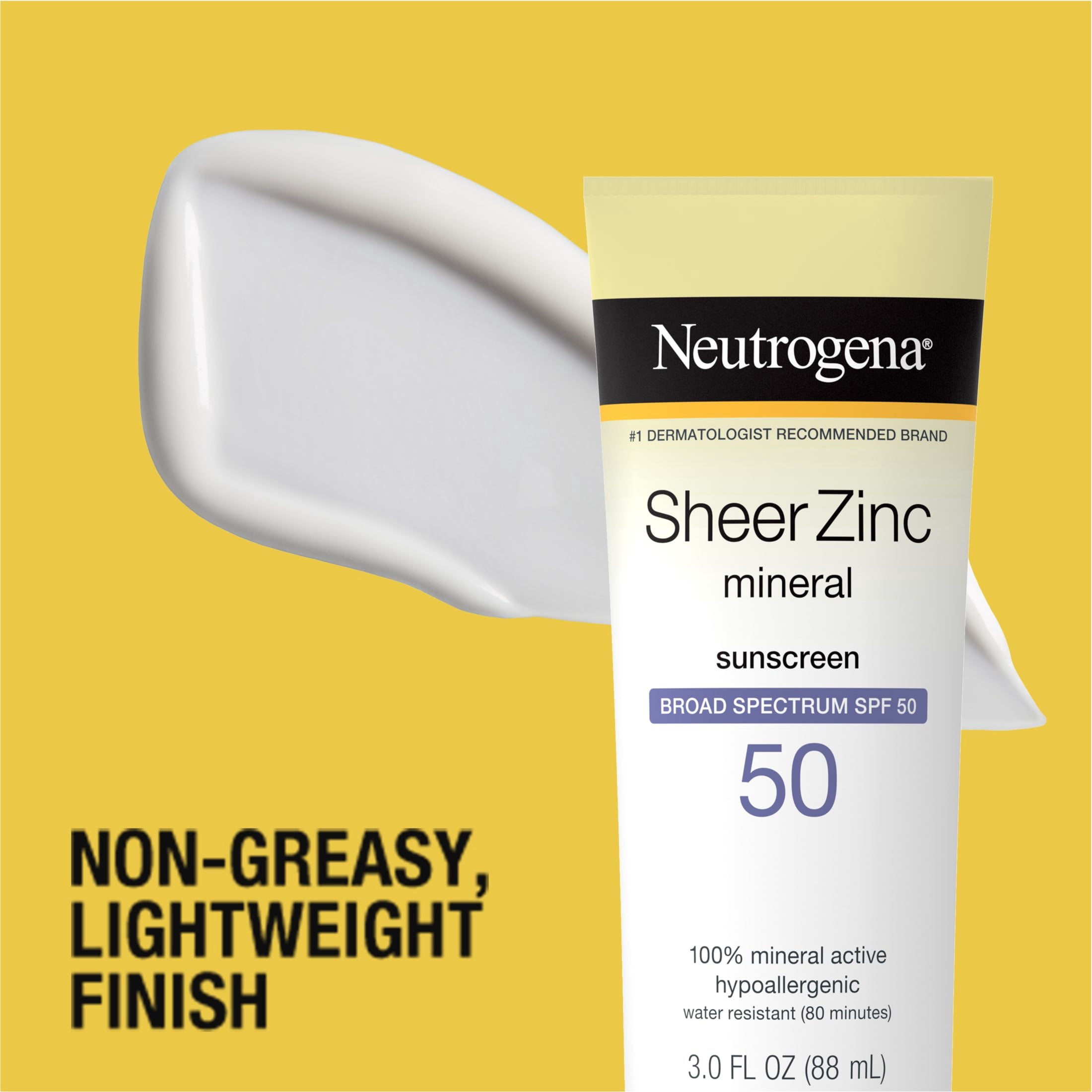 Neutrogena Sheer Zinc Dry-Touch Sunscreen Lotion with SPF 50, 3 fl. oz