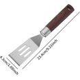 thumbnail image 1 of Espátula de barbacoa, espátula de metal de acero inoxidable, espátula de barbacoa ranurada, raspador de parrilla resistente, mango largo, (1 pieza, color acero inoxidable) ZefeiWu 8390611597962, 1 of 1