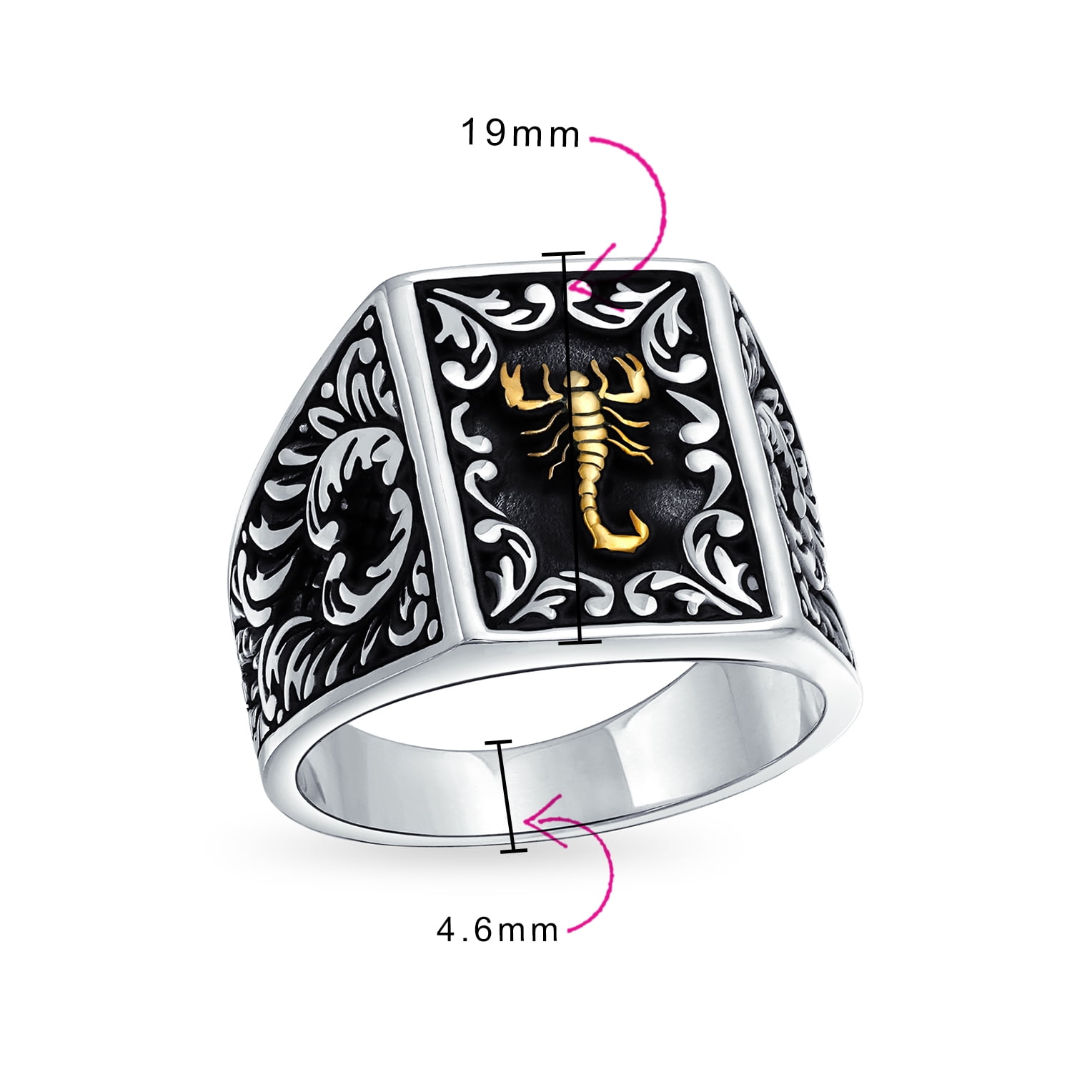 Personalized Men's Large Zodiac Horoscope Scorpion Signet