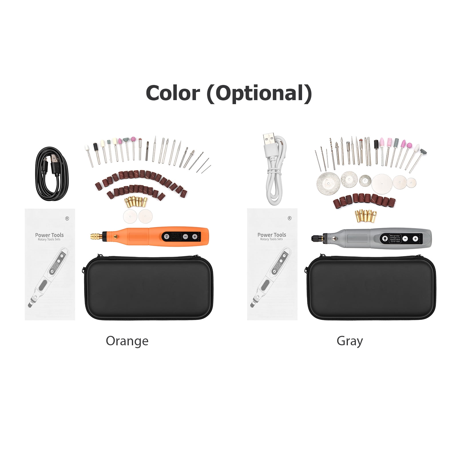 Portable  Tool Set Mini Cordless Grinder Handheld Rechargeable Electric Drill USB Charging 5-Speed with Multiple Attachments LED Light for Cutting Sanding Engraving Polishing