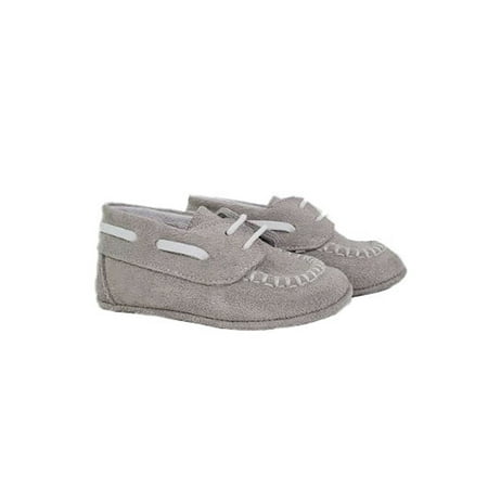 

Pearl Suede and Napa White Moc Toe Pre-walker Shoes-Baby Boy Shoes