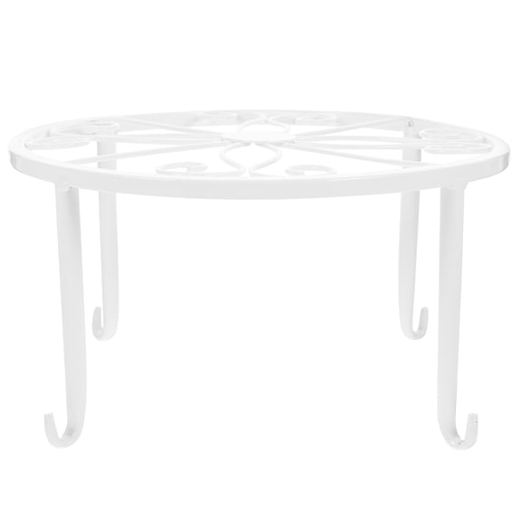 Hemoton  White Planters Parts Wrought Iron Dwarf Shelf Flower Pot Stand