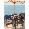 thumbnail image 2 of Outdoor Tablecloth with Umbrella Hole and Zipper, Gingerbread Navy Blue Square Table Cloth 60x60 Inch Waterproof Tablecloth, Christmas Winter Snowflake Picnic Table Cover for Patio Camping, 2 of 7