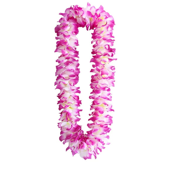Hawaiian Flower Lei Necklace - Soft Silk Material, Adjustable Design & Multipurpose - Party Decor for Luau/Beach/Wedding Events