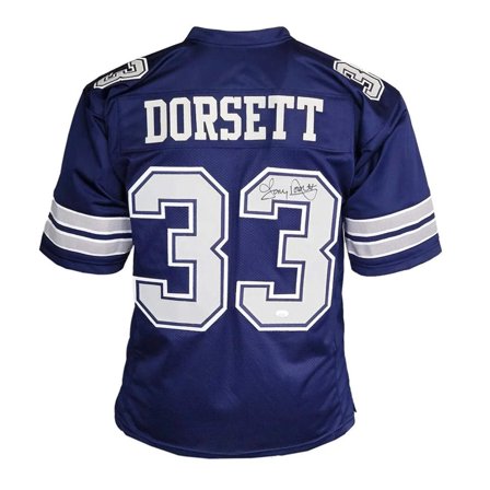 Tony Dorsett Autographed Dallas Cowboys (Blue #33) Custom Jersey - JSA