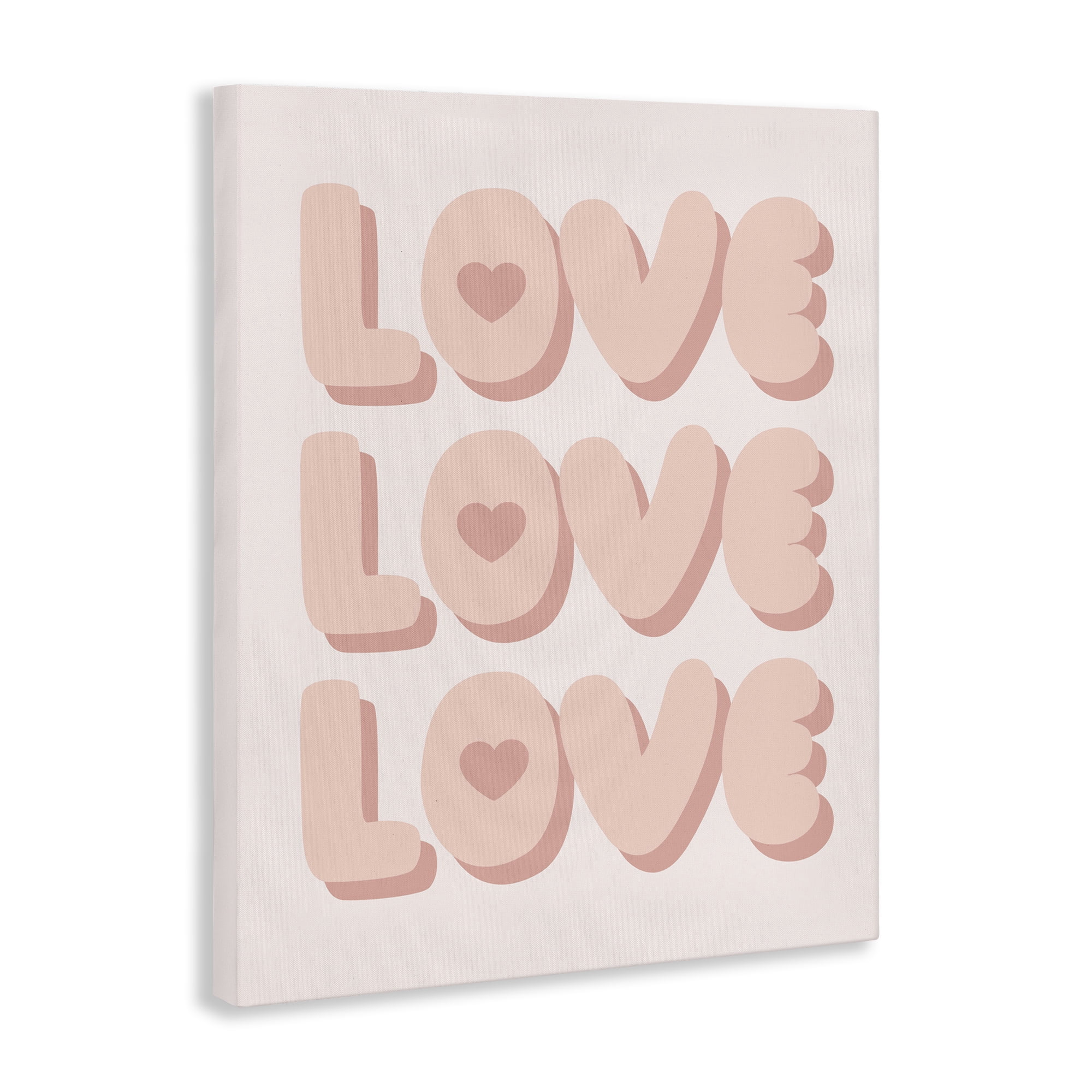 Stupell Industries Love with Hearts Text & Numbers Painting Wrapped Canvas Art Print Wall Art, 30 x 40
