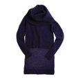 thumbnail image 1 of W118 Womens Turtleneck Cable Knit Sweater, Purple, Small, 1 of 1