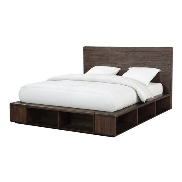 Mckinney King Size Solid Wood Low, Espresso King Bed