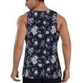 thumbnail image 3 of Easygdp Retro Flower Men's Tank Top, Sleeveless Muscle T Shirts, Breathable, Quick-Dry, Loose for Gym, Running, Fitness - X-Large, 3 of 9