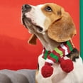 thumbnail image 4 of Bufanda navideña para perro, de punto, a rayas rojas, blancas y verdes, 4 of 5