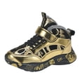 thumbnail image 1 of PEASKJP Children's Hiking Boots Adorable Lightweight Waterproof Rain Boots Light Up by Steps, Gold 40, 1 of 4