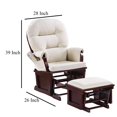 thumbnail image 5 of Noni Manual Glider Chair with Ottoman, Dark Brown, Beige, 5 of 6