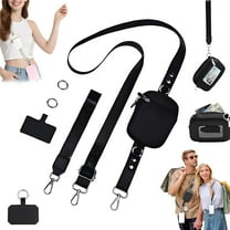 Adjustable Crossbody Phone Wallet Lanyard with Safety Breakaway Clasp, 2-in-1 Hangable with Pouch