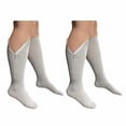thumbnail image 2 of HealthyNees 2 Pairs Set Combo Closed Toe 15-20 mmHg Zipper Compression Socks Leg Fatigue Calf Circulations Support Grey (4XL), 2 of 4