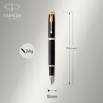 thumbnail image 3 of Parker IM Fountain Pen | Black Lacquer with Gold Trim | Medium Nib with Blue Ink Refill | Gift Box, 3 of 7