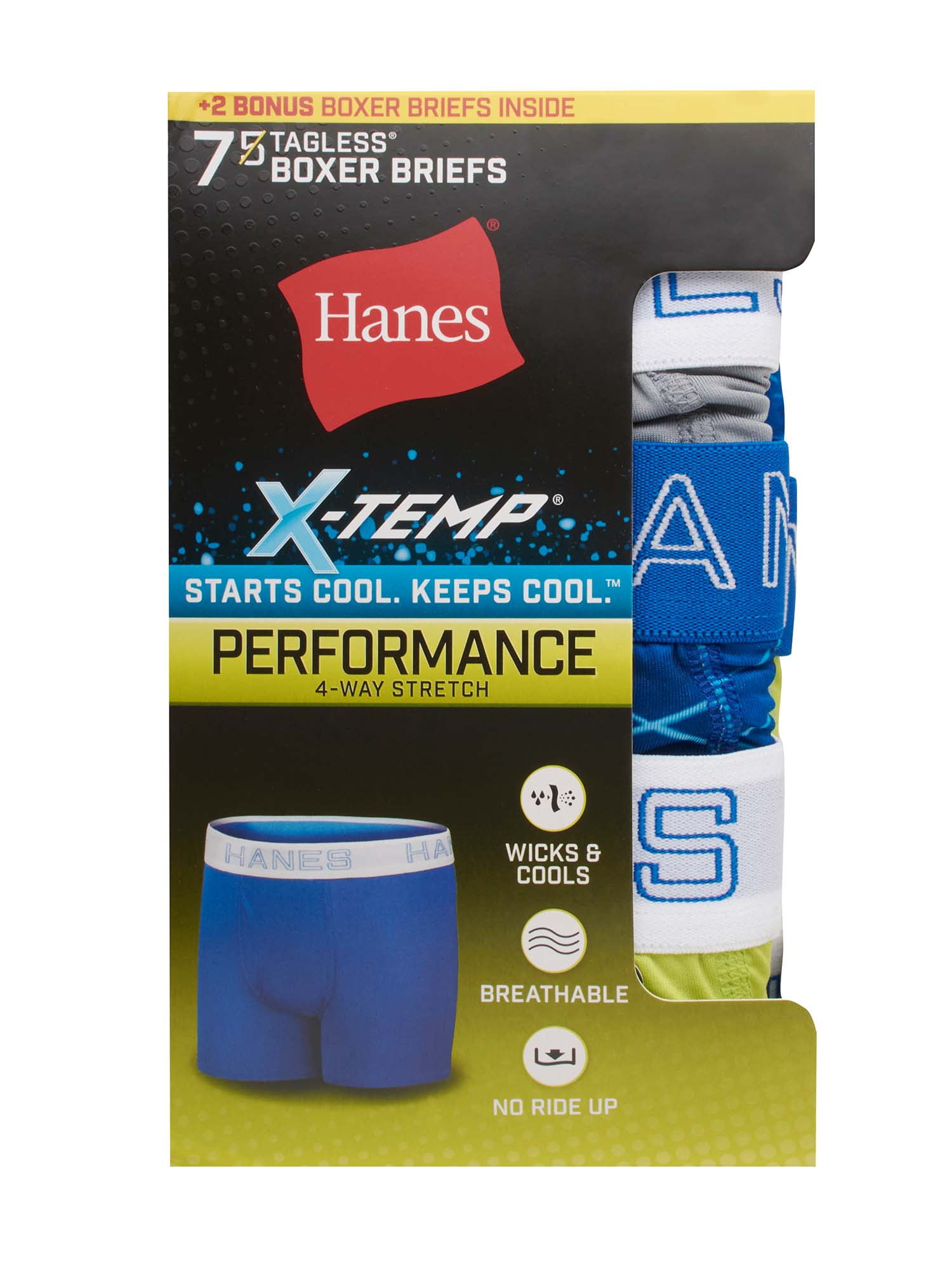 Hanes Boys' Underwear, X-Temp Stretch Boxer Briefs 5+2 Bonus Pack, Sizes S-XL