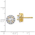 thumbnail image 2 of 14K Yellow Gold Diamond Semi-Mount Stud Earrings (10 X 10) Made In India em5482-050-ya, 2 of 5