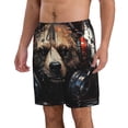thumbnail image 2 of Kdxio Urban Bear With Headphones Pattern Mens Casual Shorts - Drawstring Summer Beach Sports Shorts for Men, 2 of 5