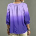 thumbnail image 4 of Women Blouses V Neck T Shirts Boho Tops V Neck Casual Vacation Clothes Beach Vacation Clothes, 4 of 5