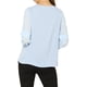 thumbnail image 3 of BLUSA DE CHIFFON PARA MUJERES INSPIRE CHIC CON ESCOTE EN FORMA DE LLAVE Y MANGAS PATCHWORK, TOP ELEGANTE PARA TRABAJO, TAMAÑO XS, AZUL CLARO, 3 of 8