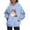 Sky Blue, variant on NinXxx Ladies' Kitty Letter Sleeves Hoodie Casual Pullover Top Sky Blue M