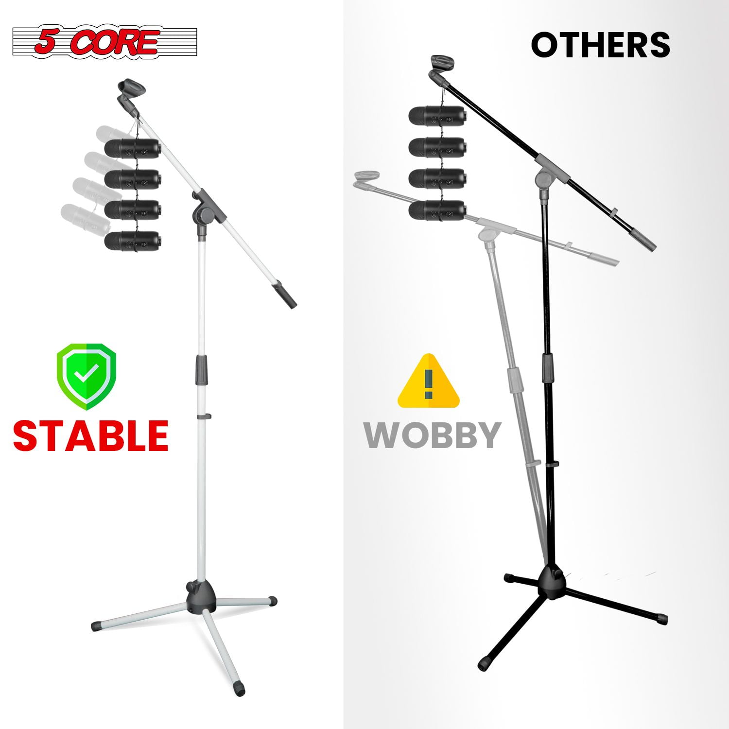 Tripod Mic Stand Floor 2Pcs Adjustable 18 to 72 Inches Sturdy Boom Arm Holder Microphone Stands Pedestal Para Microfono for Singing