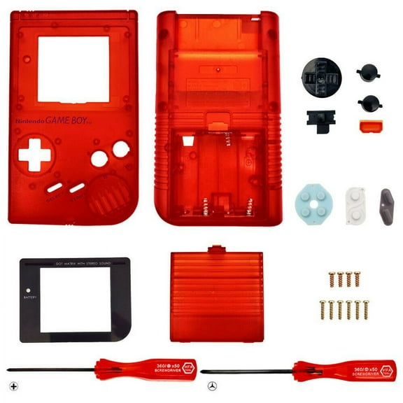 Replacement Housing for Original Nintendo GB Game Boy Shell DMG-01 Clear Red