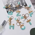thumbnail image 2 of LLavero de 26 letras verdes de la A la Z para mujer, dijes de billetera, alfabeto inicial, dos colgantes de borla, llaveros de cadena, regalo de joyería, 2 of 4