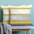 thumbnail image 6 of Yellow Grey Pillow Covers 16x16 Set of 2 Beige Abstract Art Painting Striped Decorative Throw Pillow Covers Square Modern Cushion Case for Home Couch Sofa Outdoor, 6 of 7