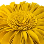 JWH 3D Handmade Aesthetic Decorative Round Sunflower Accent Throw Pillows with Insert Unique Pillow Bohemian Cushions for Bed Sofa 12 inch Yellow