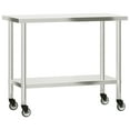 thumbnail image 3 of vidaXL Kitchen Work Table with Overshelf 43.3"x21.7"x47.2" Stainless Steel, 3 of 6