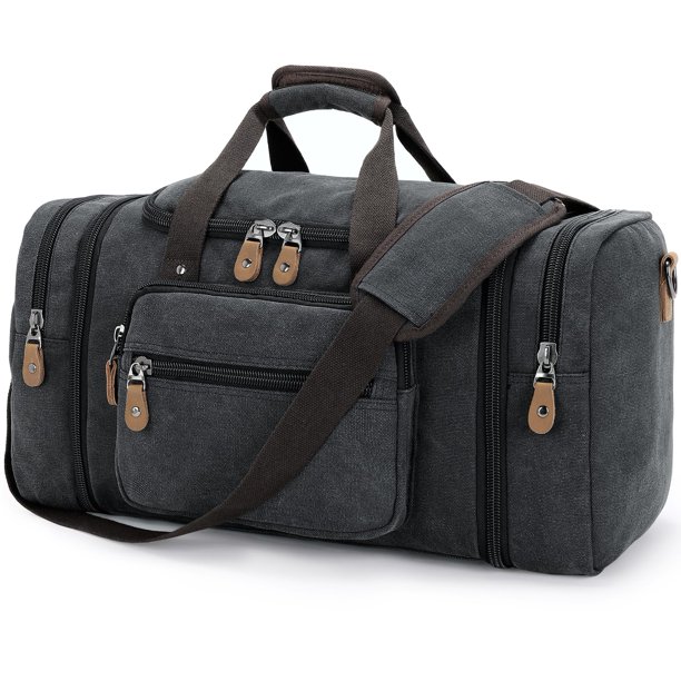 Bolsa de lona Gonex de 50 litros para viajes de fin de semana, color gris oscuro