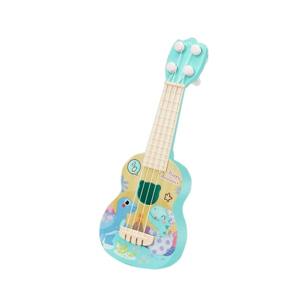 Ukelele infantil de 26 cm con un simpático personaje. Mini guitarra para educación musical temprana. Afinación ajustable. Resistente y seguro para niños pequeños.