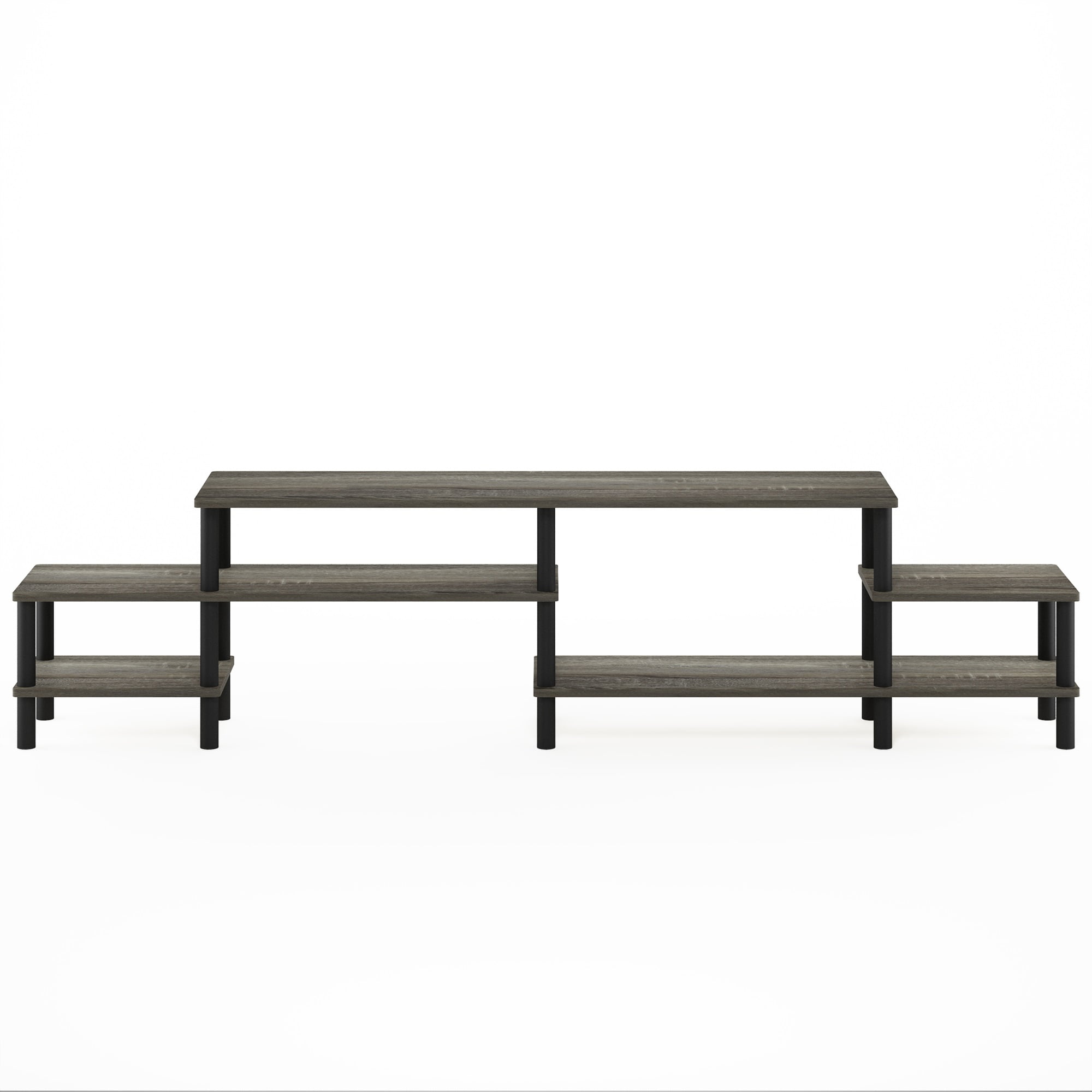 Furinno Turn-N-Tube Grand Entertainment Center for TV up to 80 Inch, French Oak Grey/Black
