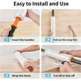 thumbnail image 6 of Hand Stretch Wrap with Two Handles 15 in x 1000 ft Shrink Wrap Roll Plastic Wrap for Moving Packing Clear, 6 of 7