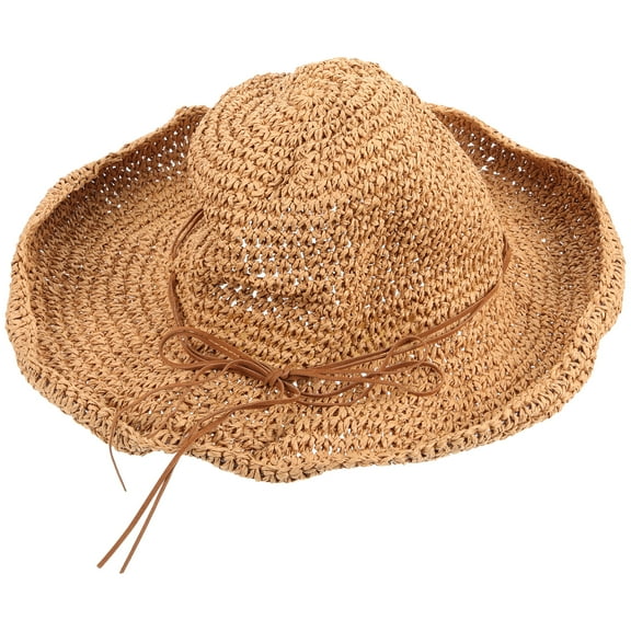 WORGEOUS  Straw Hat Beach Hats for Women Bob Jacqueus Sunscreen