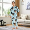 thumbnail image 4 of 1 Piece Adult Onesie Pajamas Cozy & Loose-Fit Sleepsuit Loungewear with Pockets Cartoon Dog Faces and Bones X-Small, 4 of 7