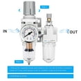 thumbnail image 5 of NANPU 1/4" NPT Compressed Air Filter Regulator Lubricator Combo Water/Oil Trap Separator - Gauge(0-150 psi), Poly Bowl, Semi-Auto Drain, Bracket - 3 in 1 Two Unit, 5 of 7