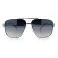 thumbnail image 5 of Mens Mogul Mobster Rectangle Metal Rim Double Bridge Luxury Sunglasses Silver - Silver Mirror, 5 of 8