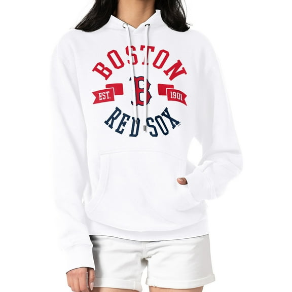 Women's G-III 4Her by Carl Banks White Boston Red Sox City Graphic Pullover Hoodie